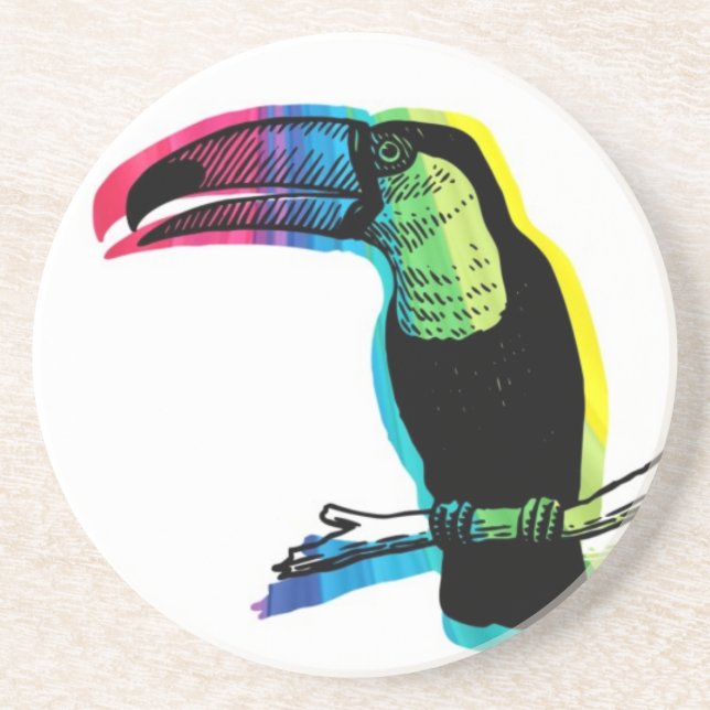 Rainbow Toucan Coaster (Front)
