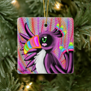 RAINBOW TOUCAN FOR KIDS CERAMIC ORNAMENT