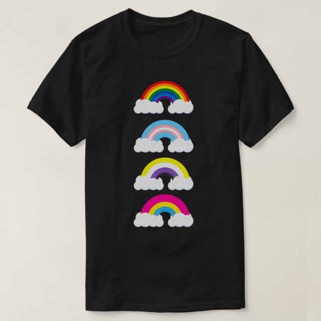 Rainbow Transgender Non Binary Pan Flag Gay Pride  T-Shirt (Design Front)