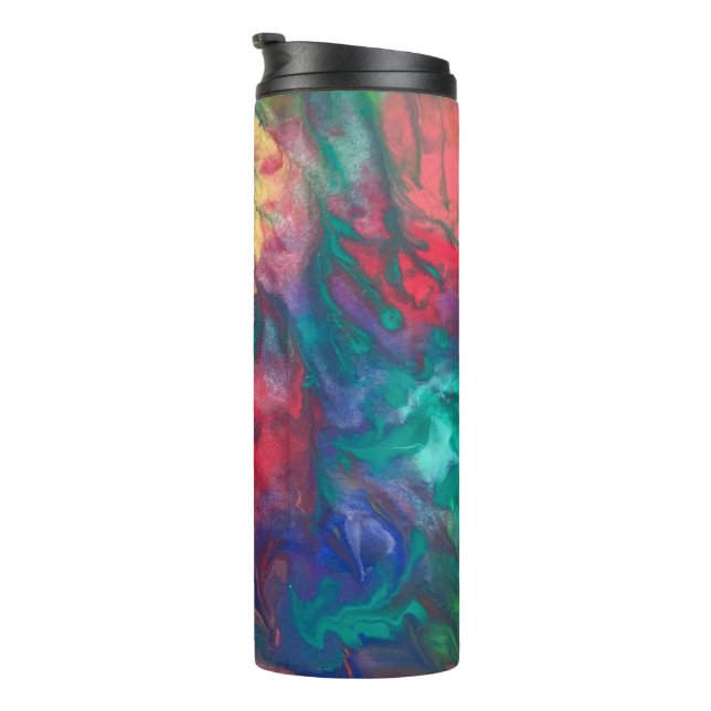 Rainbow Travel Mug Colourful Thermal Tumbler Boho (Rotated Right)