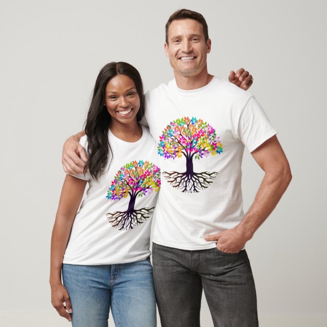 Rainbow Tree Colourful Leaf T-Shirt (Unisex)