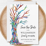 Rainbow Tree Family Reunion Save The Date<br><div class="desc">Ask your family to Save the Date for their Family Reunion with this stylish card. It features a colourful family tree which was originally made in glass mosaic. Easily customisable with your details. Use the Customise Further option to change the text size, style or colour if you wish. Because we...</div>