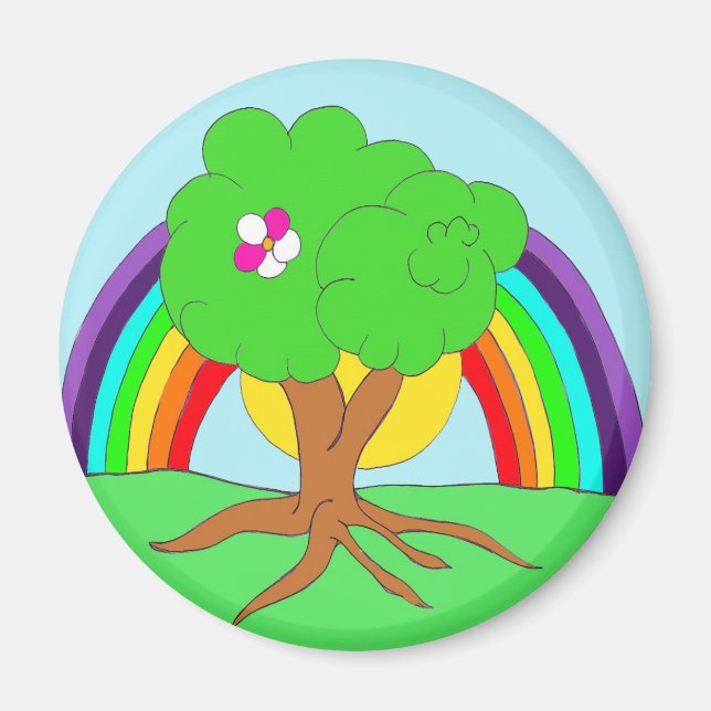 Rainbow tree magnet (Front)