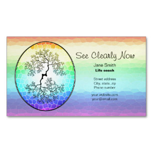 Rainbow Tree of Life Coach Magnetic Business Card