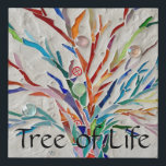 Rainbow Tree of Life Faux Canvas Print<br><div class="desc">This decorative canvas features a print of a rainbow coloured mosaic tree. I made the original design using tiny fragments of brightly coloured glass set into a pale grey plaster background. You can customise this canvas by changing the words to a name or a message of your choice. Original Mosaic...</div>
