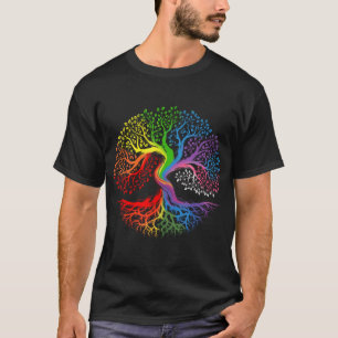 Rainbow Tree Of Life Lgbtq Lesbian Gay Pride Flag T-Shirt