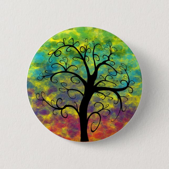 Rainbow Tree of Life Moon Button (Front)