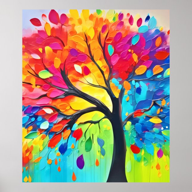 Rainbow Tree of Life Painting Poster (Front)