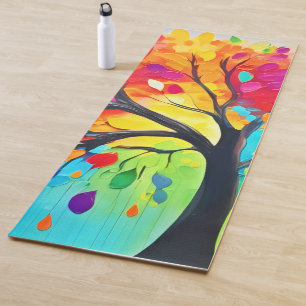 Rainbow Tree of Life Painting Yoga Mat