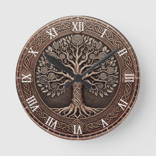 Rainbow Tree of Life Round Clock