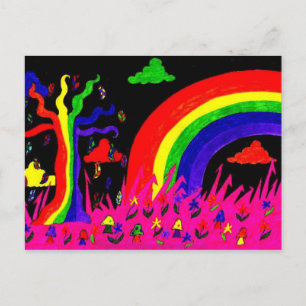 Rainbow Tree Postcard