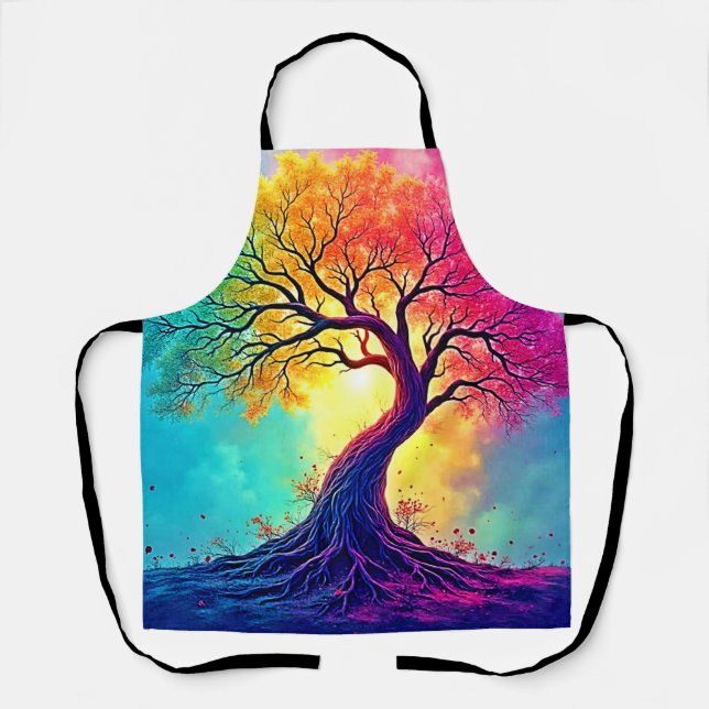  Rainbow Tree: Roots of Infinite Hope Art Apron (Front)