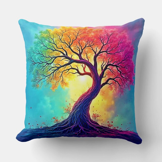 Rainbow Tree: Roots of Infinite Hope Art Cushion (Front)