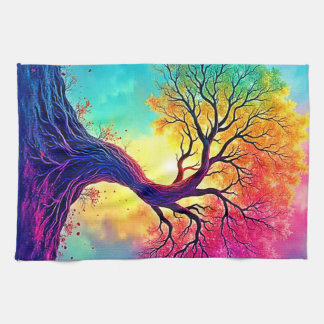 Rainbow Tree: Roots of Infinite Hope Art Tea Towel