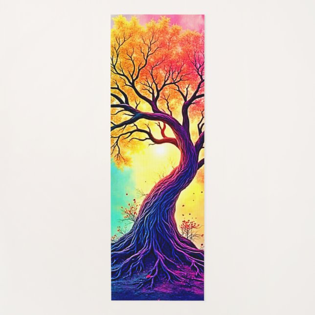  Rainbow Tree: Roots of Infinite Hope Art Yoga Mat (Front)