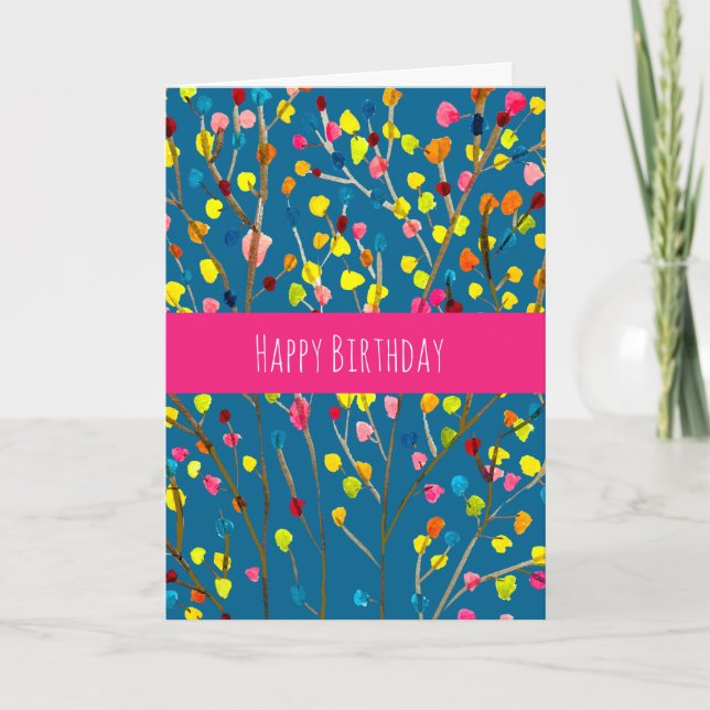 Rainbow tree watercolor  card (Front)