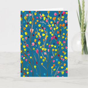 Rainbow tree watercolor card