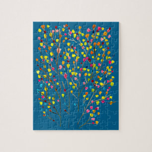 Rainbow tree watercolor jigsaw puzzle