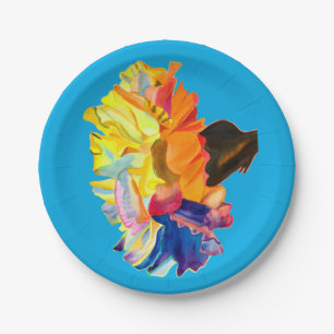 Rainbow tree watercolor paper plates
