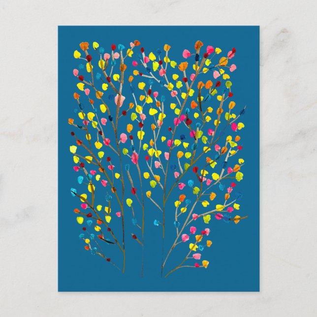 Rainbow tree watercolor  postcard (Front)