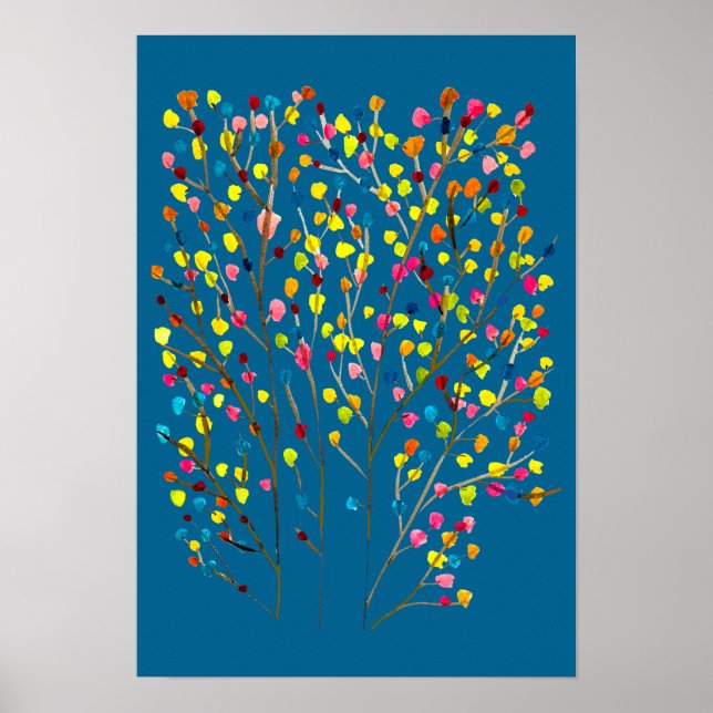Rainbow tree watercolor  poster (Front)