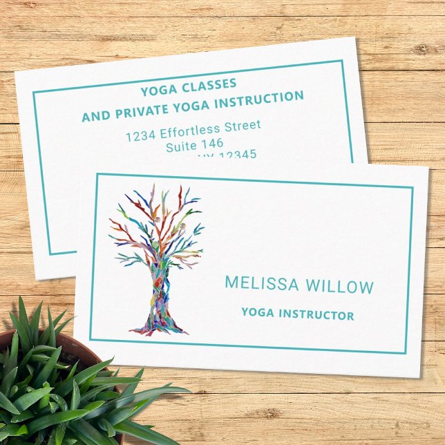 Rainbow Tree Yoga Instructor Business Card (Creator Uploaded)