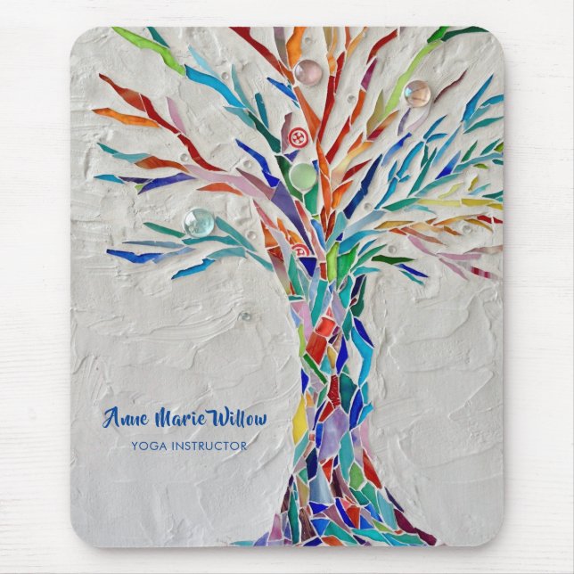 Rainbow Tree Yoga Instructor Mouse Pad (Front)