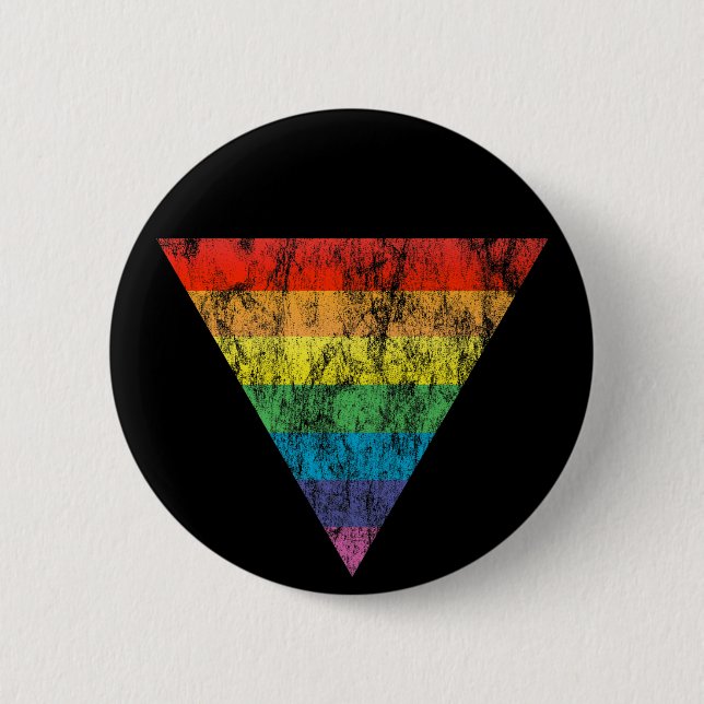 rainbow triangle 6 cm round badge (Front)