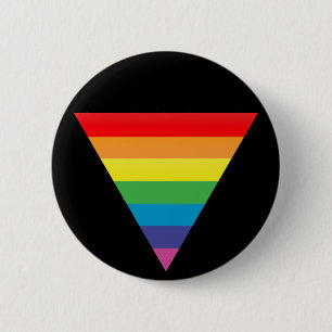 rainbow triangle. 6 cm round badge