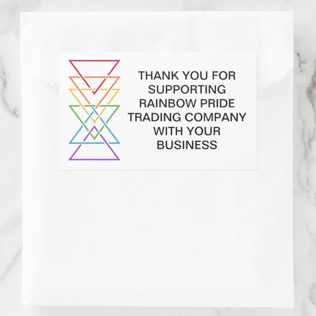 Rainbow Triangle Logo LGBTQ Business Marketing Rectangular Sticker (Bag)