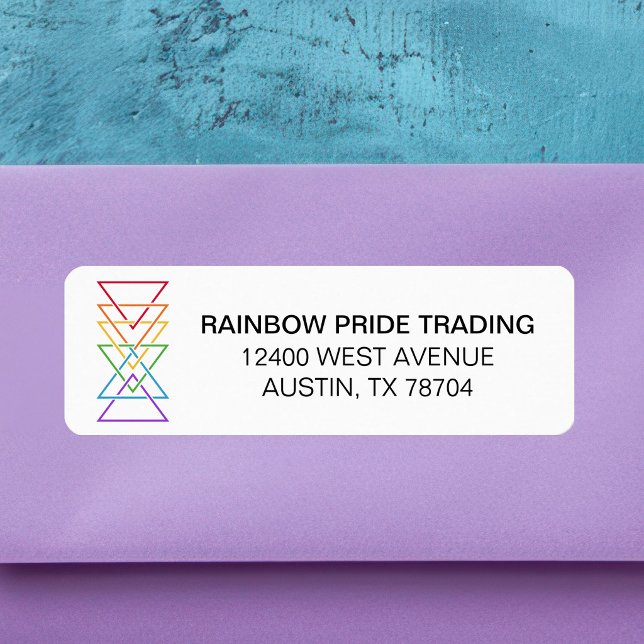 Rainbow Triangle Logo LGBTQ Return Address Label (Creator Uploaded)