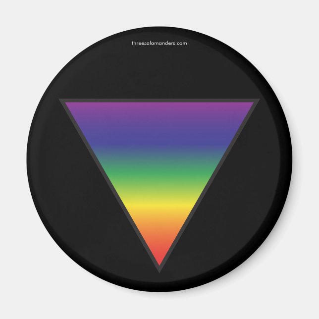 Rainbow Triangle Magnet - Black Background (Front)