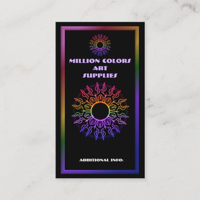 Rainbow Tribal Sun Business Card 4 (Front)