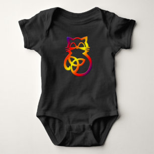 Rainbow Trinity Knot Celtic Cat Baby One Piece Bodysuit