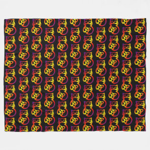Rainbow Trinity Knot Celtic Cat Fleece Blanket