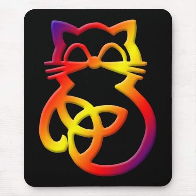 Rainbow Trinity Knot Celtic Cat Mousepad (Front)
