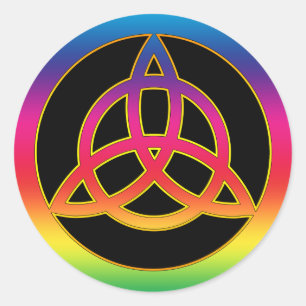 RAINBOW TRINITY KNOT CLASSIC ROUND STICKER