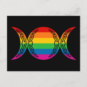 Rainbow Triple Goddess Symbol Postcard