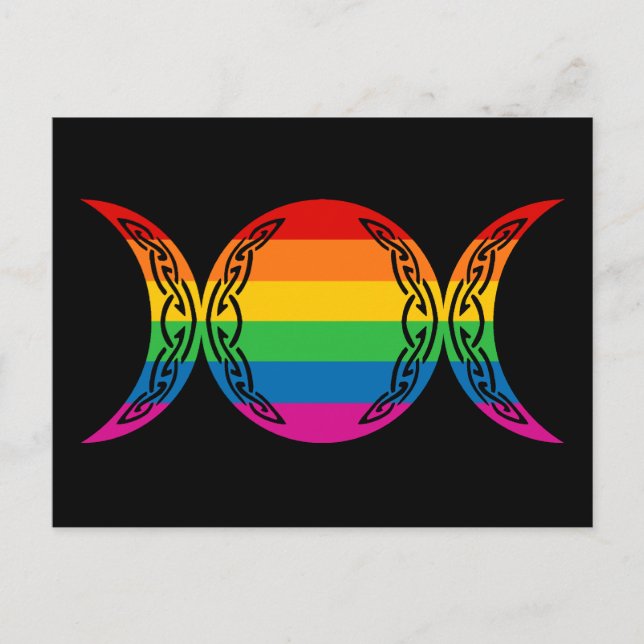 Rainbow Triple Goddess Symbol Postcard (Front)