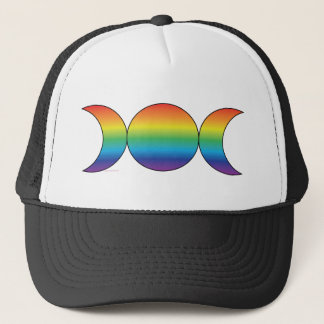 Rainbow Triple Moon Trucker Hat