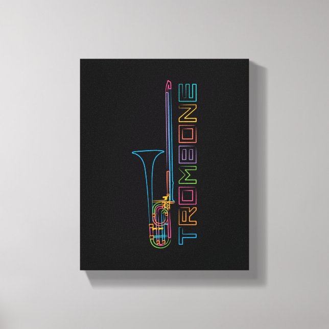 Rainbow Trombone Canvas Print (Front)