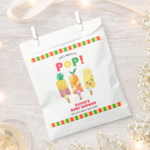 Rainbow Tropical Fruit Ice Cream Pop Baby Shower Favour Bag