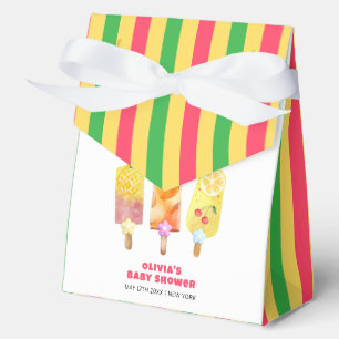 Rainbow Tropical Fruit Ice Cream Pop Baby Shower Favour Box