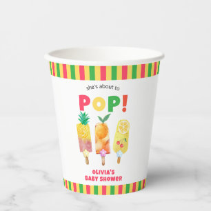 Rainbow Tropical Fruit Ice Cream Pop Baby Shower Paper Cups