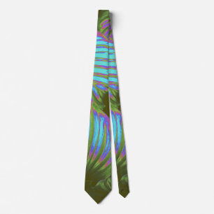 Rainbow Tropical Leaves Neck Tie
