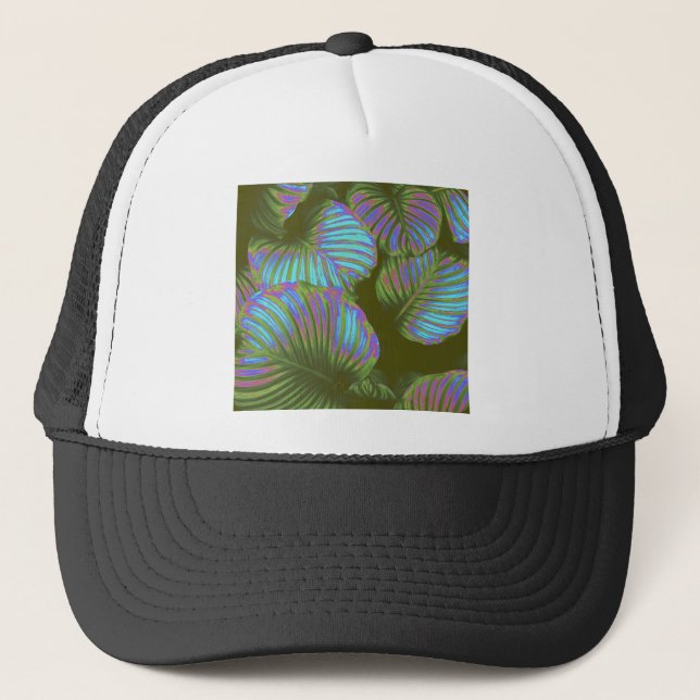 Rainbow Tropical Leaves Trucker Hat (Front)