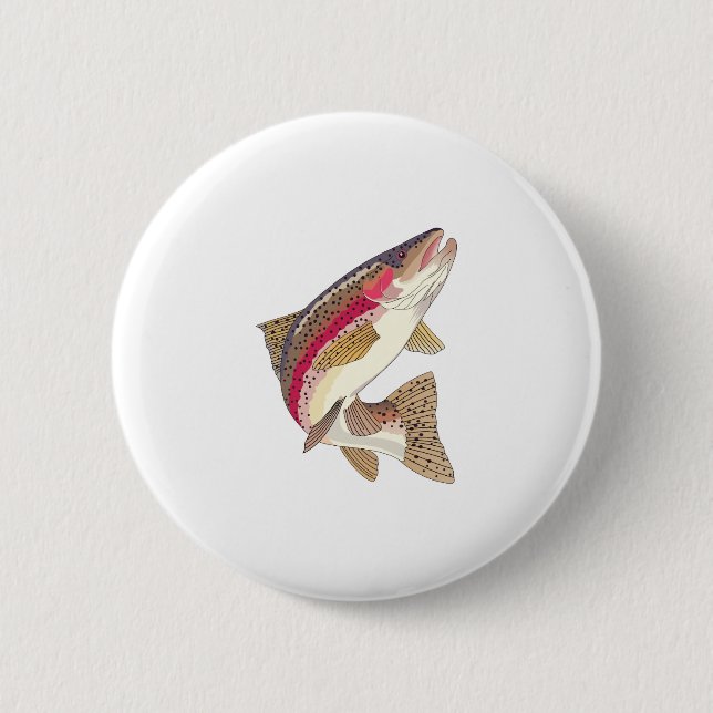 RAINBOW TROUT 6 CM ROUND BADGE (Front)