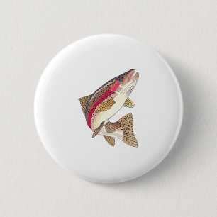 RAINBOW TROUT 6 CM ROUND BADGE
