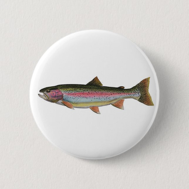 Rainbow Trout 6 Cm Round Badge (Front)