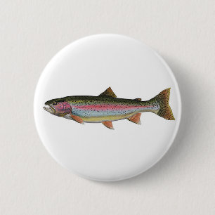 Rainbow Trout 6 Cm Round Badge